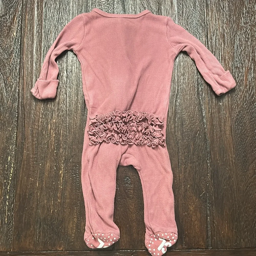 Caden Lane Pink Ruffle Bamboo Zip Romper